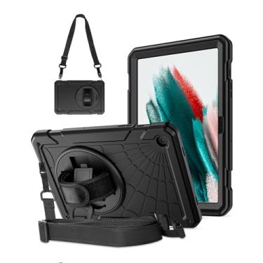Imagem de Stweap Capa para Samsung Galaxy Tab A9+/A9 Plus 28 cm 2023 (SM-X210/X216/X218), capa rígida à prova de choque com alça de mão de rotação de 360°, suporte e alça de ombro para tablet Galaxy A9 Plus -