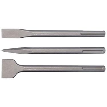 Imagem de ZJchao 3pcs Conjunto de Cinzel Em Aço Carbono Escalonamento Cinzel Cinzel de Ponto Plano para Granito de Telha de Remoção de Concreto Com Alça Não (SDS Max (cinco poços))
