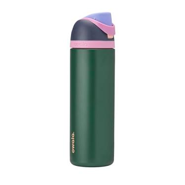Imagem de Owala Garrafa de água de aço inoxidável isolada FreeSip com canudo para esportes e viagens, garrafa de água esportiva sem BPA, 680 g, fada florestal azul/verde