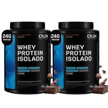 Imagem de 2x Whey Protein Isolado Dux 900g - Chocolate, Chocolate