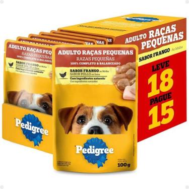 Imagem de Ração Úmida Pedigree Frango Cães Adulto Rc Pequena 85g 18 Un