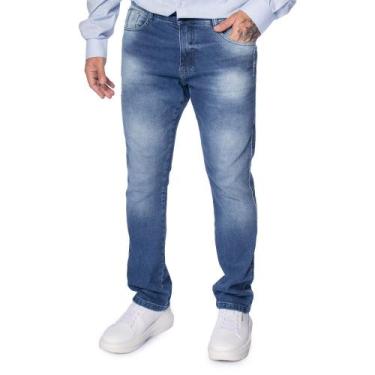 Imagem de Calça Jeans Masculina Gangster Reta Azul, Azul, 46
