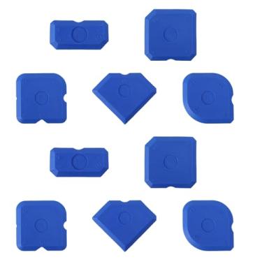 Imagem de Tinoaly 10 Peças Ferramenta Calafetagem Silicone, Ferramenta de Acabamento Selante Removedor Calafetagem Raspador de Rejunte Reutilizável para Cozinha Banheiro Piso Janela e Pia (Azul)