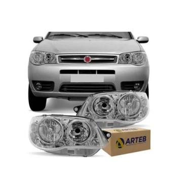 Imagem de Farol Palio G3 Sapão 2005 A 2011 Máscara Cromada Aro Cromado Original 