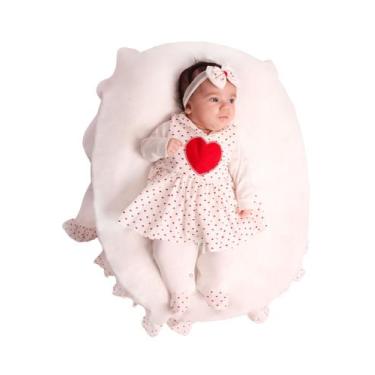 Imagem de Saída Maternidade Menina Love 4 Peças Coraçãozinho Roupas de Bebê - Jo