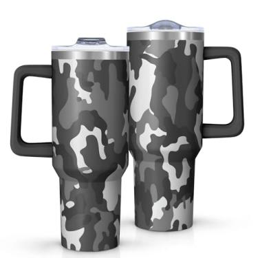 Imagem de Copo Dachshund com alça e tampa, copo isolado a vácuo de parede dupla Dachshund de 850 g, copos de presente para mulheres e homens