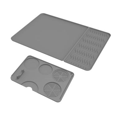 Imagem de Fxzqgnh Tapete de Café, Tapete para Máquina de Café com Tapete Anti-calcário, Tapetes de Café Expresso Multiuso para a Do Armário Do Café, cinza