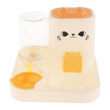 Imagem de MFMEXUL Dispensador Automático de água para Animais de Estimação, Alimentador para Gatos, Tigela Multifuncional, Dispensador Compacto Destacável, Amarelo