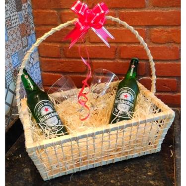 Imagem de Cesta Barca Em Palha Natural Para Presente Grande Com Alça M