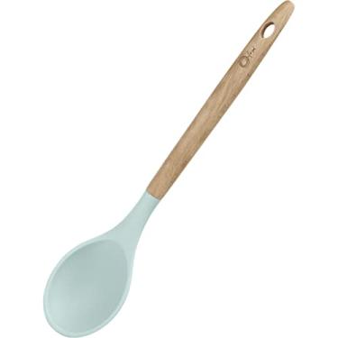 Imagem de COLHER DE SILICONE COM CABO DE MADEIRA 32,5CM - WATER BLUE - OXFORD