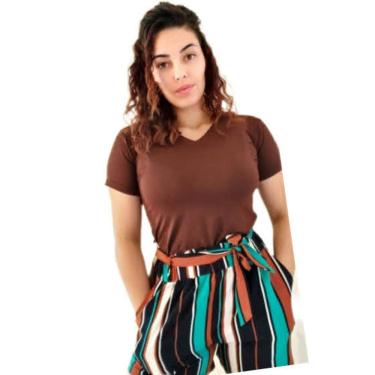Imagem de Kit 02 Blusinha Feminina Baby Look - Tecido Viscolycra Manga Curta Preta