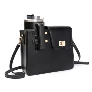 Imagem de Stanley Bolsa tiracolo tiracolo para uso ao ar livre, bolsa de armazenamento para copo de água, suporte portátil para garrafa de água para viagens, Preto, Mini