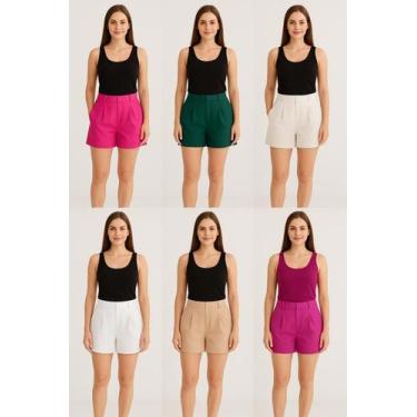 Imagem de Short alfaiataria - Sem marca, Roxo, P, TECIDO VISCOSE 