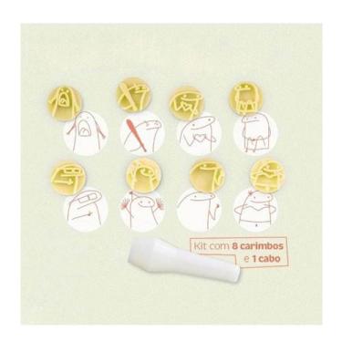 Imagem de Carimbos Marcador Brigadeiro Doces 9pçs Flork Bento Meme Blue Star