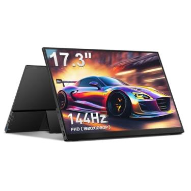 Imagem de CAPERAVE Monitor de jogos portátil de 43.9 cm FHD 144Hz HDR, monitor de viagem com suporte e alto-falantes, USB-C HDMI externo para laptop, Mac, Xbox Switch PS5/4