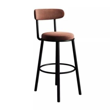 Imagem de ZzleoyuUUs-12 Banco de bar fácil de montar, cadeira alta de ferro, reclinável, multicolorido, opcional 65 cm (marrom)