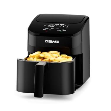 Imagem de DEIME Fritadeira a ar de 4,5 litros, pequena Airfryer compacta com economia de espaço digital, assar, reaquecer, assar para refeições rápidas e fáceis, mini compacta e silenciosa, cesta antiaderente e