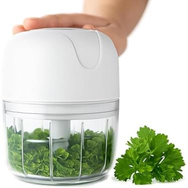 Imagem de Mini Processador Elétrico de Alimentos Recarregável USB – 250ml – Tritura Alho, Cebola, Temperos e Frutas