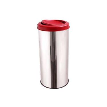 Imagem de Lixeira Inox Com Tampa Flip-TopInox (Basculante) 35 Litros Largo - CM 