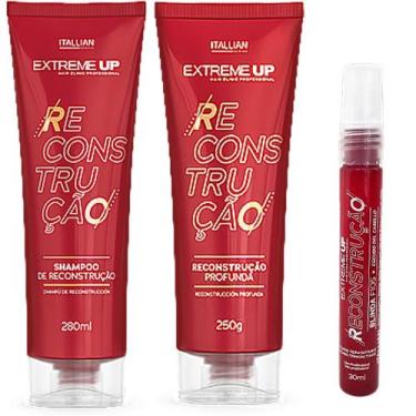 Imagem de Kit Home Care Extreme Up 3 itens:Shampoo 280ml+Reconstrução 250ml+ Bli