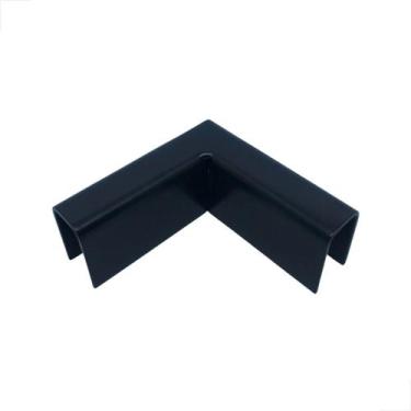 Imagem de Junção Canto Vidro Inox 90º V/V Guarda Corpo Encaixe Preto - Fast Vidr