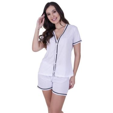 Imagem de Pijama Americano Curto Botão Amamentação -c1 SABRINA - Bella da Serra 