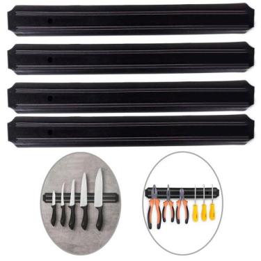Imagem de Kit 4 Barra Magnética Imã Suporte Facas Ferramentas 32Cm - Class Home
