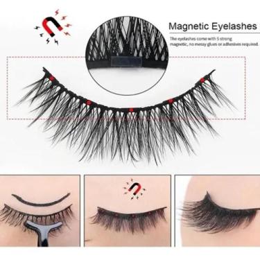 Imagem de Kit Cílios Postiços Magneticos Delineador E Pinça 3 Pares - Wb Biju