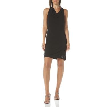 Imagem de Armani Exchange Vestido feminino de jérsei de viscose Mixmag edição limitada sem mangas, Preto, M