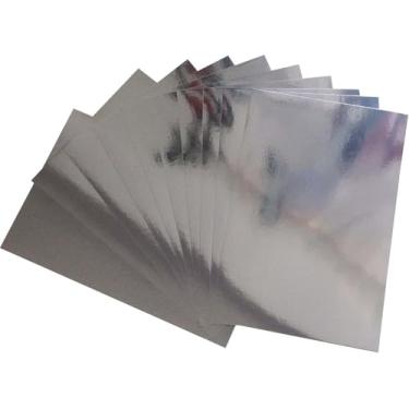 Imagem de 20 folhas premium prata espelhadas placa brilhante cores sortidas cartolina reflexiva, placa de pôster brilhante 30,5 x 20,3 cm 250 g/m2 Use para scrapbooking, corte de papel dobrando ou modelando