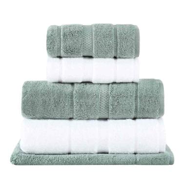 Imagem de Jogo De Toalhas De Banho Com 05 Peças Vision Dual Air Branca E Verde - Buddemeyer