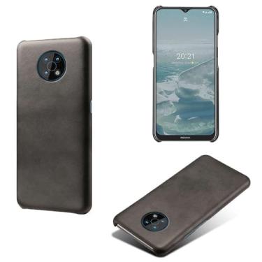 Imagem de Capa para NOKIA G50,Proteção contra quedas,Casca de volta de cor sólida simples,Design de couro de imitação de plástico-Black