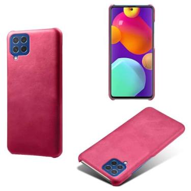 Imagem de Capa para Samsung Galaxy M62,Proteção contra quedas,Casca de volta de cor sólida simples,Design de couro de imitação de plástico-Rose