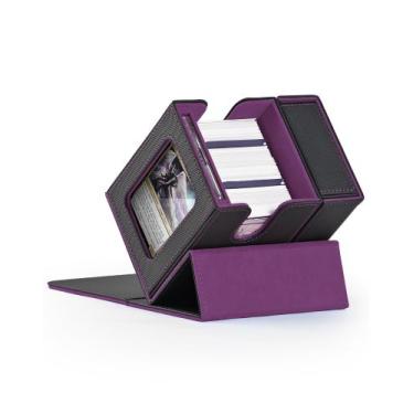 Imagem de MTG Deck Box ZLCA Commander com janela de exibição preta e roxa