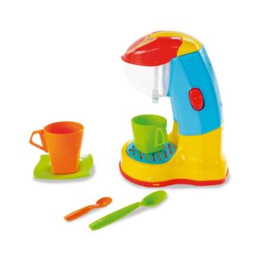 Imagem de Cafeteira Expresso Infantil Colorida Brinquedo Cozinha com Xícara Colher Maral