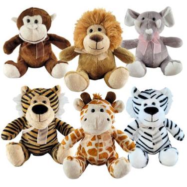 Imagem de Kit 6 Bichos De Pelúcia Safari Nicho Decoração Bebê - Fizzy
