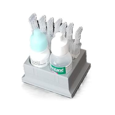 Imagem de Znet3D Suporte e armazenamento para frascos de colírio - comporta 9 frascos (prata)