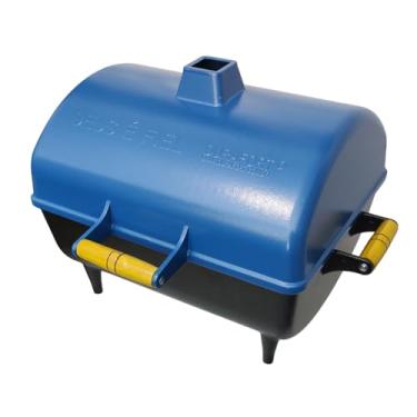 Imagem de Churrasqueira Portátil a Carvão Tipo Bafo em Alumínio DURAFORT Modelo GOLD (Azul Craquelado)