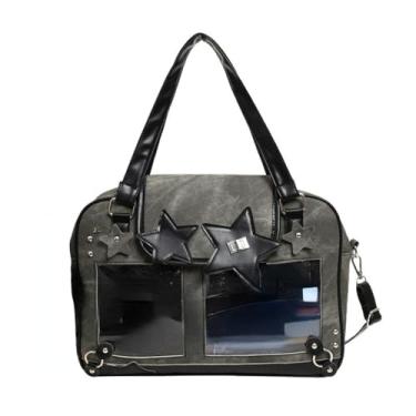 Imagem de Ita Bag Cute Kawaii Star Bolsa tiracolo de grande capacidade para mulheres, leve e elegante, Marrom escuro