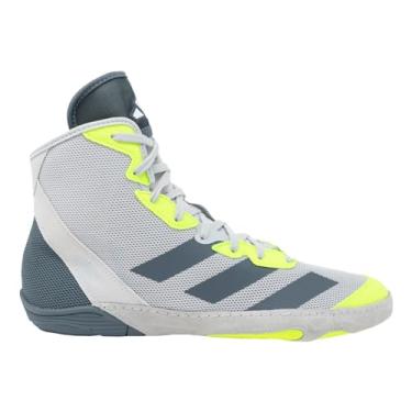 Imagem de adidas Tênis masculino de luta livre Adizero, Cinza claro/ônix/amarelo solar, 37