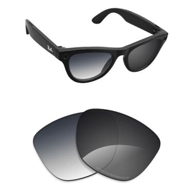 Imagem de Alphax Lentes de substituição cinza gradiente cinza fotocromáticas não polarizadas para óculos de sol Ray-Ban Meta Skyler RW4010 52 mm