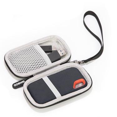 Imagem de Ginsco Capa ultracompacta exclusiva para SSD portátil Sandisk Extreme E30/E61, compatível com Sandisk Extreme Portable 500G/1TB/2TB/4TB/8TB, capa protetora de viagem rígida com alça removível