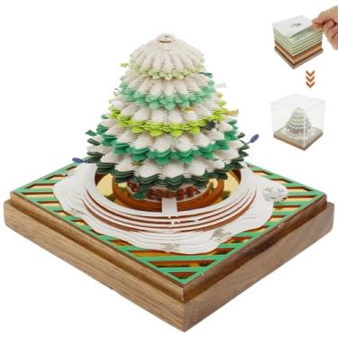 Imagem de LCZNXJJY Calendário 3D 2025 Tear Away Calendário de mesa de arte 3D, calendário de peças de tempo, bloco de notas de Natal, bloco de notas de papel 3D, arte de entalhe em papel DIY, decoração de mesa