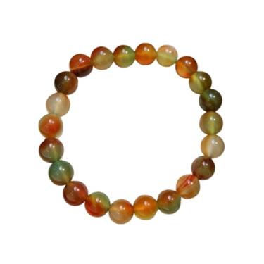 Imagem de TUDUHUT Pulseiras com contas de pedras preciosas naturais de ágata pavão de 8 mm, artesanato para atrair saúde, riqueza, proteção boa sorte