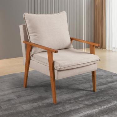 Imagem de Poltrona para Sala de Estar Decorativa Linho Efatá - Vicam Estofados