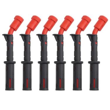 Imagem de TRQ Conjunto de botas de bobina de ignição de desempenho vermelho compatível com Mercedes-Benz C300 2012-2013 C350 2012-2016 E350 2013-2015 E400 GLK350 ML350 2012 R350 SLK350