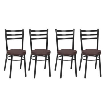 Imagem de Kit 4 Cadeiras Pintadas Pretas CP80 Debrum Treparoni