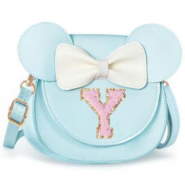 Imagem de Aganmi Linda bolsa tiracolo para meninas 2, 3, 4, 5, 6, 7, 8 anos, presente de aniversário, carteira infantil, Azul, 7.1*6.7*3.1in (18*17*8cm), Y