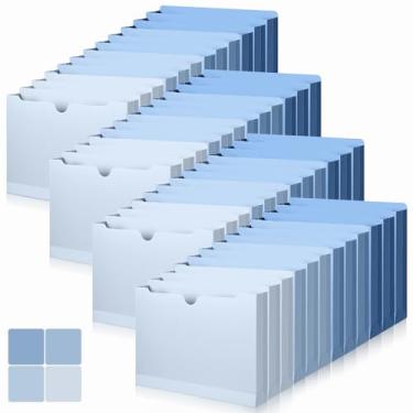 Imagem de AmazingSpark Pacote com 48 pastas de arquivo azuis, jaquetas expansíveis, gradiente 30 x 23,9 cm, bolso de expansão azul, aba reta reforçada, jaquetas tamanho carta A4 para escritório, casa