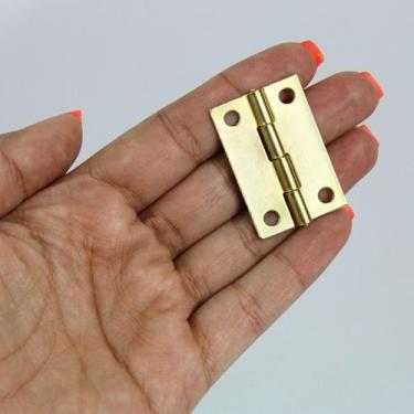 Imagem de Dobradiças Douradas Com Parafuso Para Caixas Mdf 40 Unidades - Russo A
